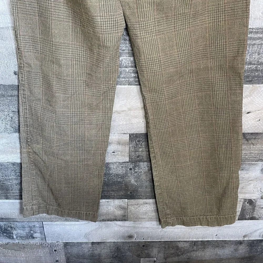 American Eagle Outfitters AE Khaki‎ Chino Pants Mens Size 33 x 32 Brown Plaid